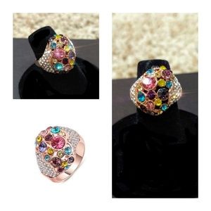 18k Rose Gold Plated, CZ, Brilliant Colors.